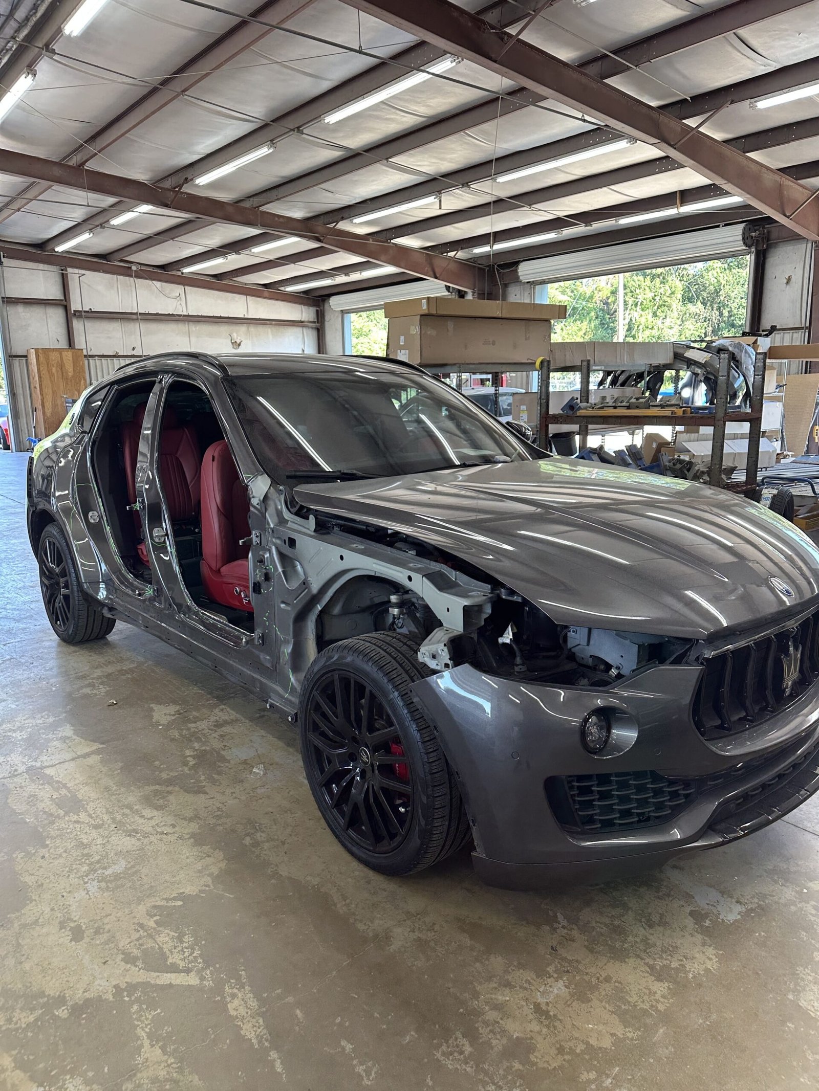 Motorhome receiving maintenance and repairs at Woodlands Car Care & Collision Center